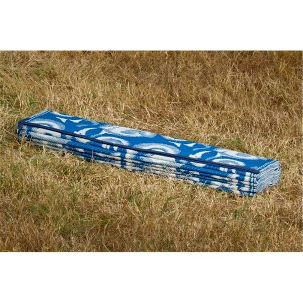 Camco 42841 8 x 16 ft. Reversible Outdoor Mat - Blue Swirl C1W-42841